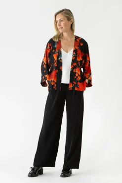 Acer Black Crepe Kimono
