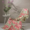 Ancient Column Pink Velvet Throw