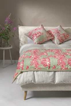 Ancient Column Pink Velvet Throw