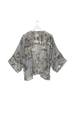 Ancient Columns Charcoal Kimono