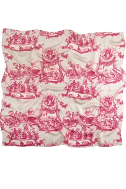 Ancient Columns Pink Silk Scarf
