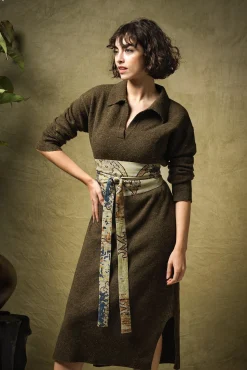 Dhurrie Taupe Obi Belt