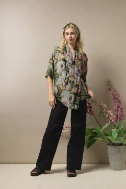 Eccentric Blooms Putty Rachel Top
