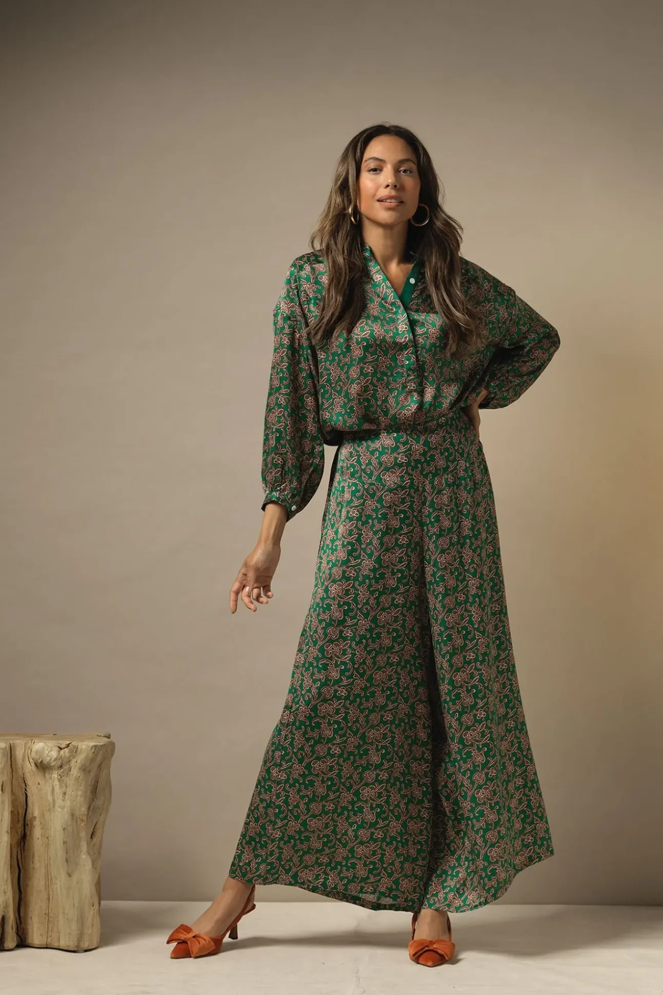 Floral Paisley Green Darcy Shirt
