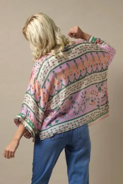 Folk Flowers Pink Kimono