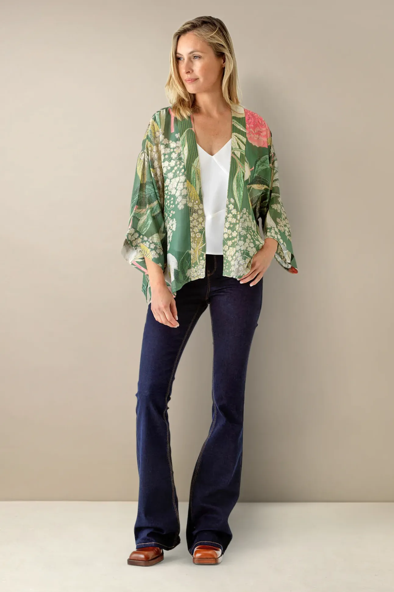 Kew Elderflower Green Kimono
