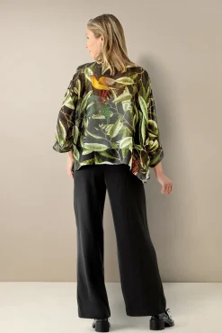 Kew Evergreen Black Kimono
