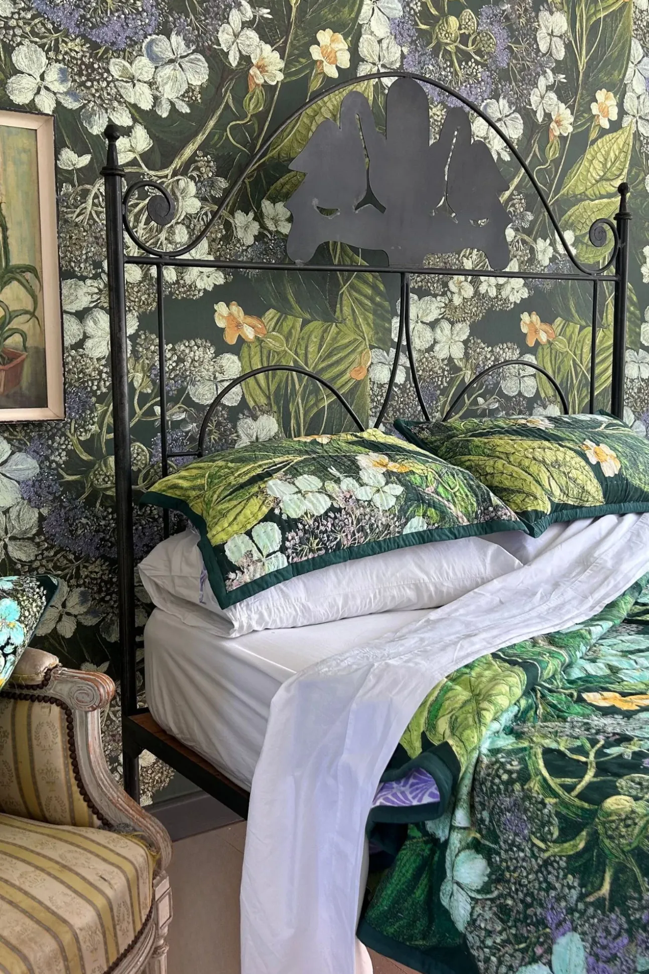 Kew Hydrangea Lime Pillow Shams