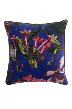 Kew Magnolia Purple Velvet Square Cushion