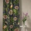 Kew Passion Flower Grey Linen Panel