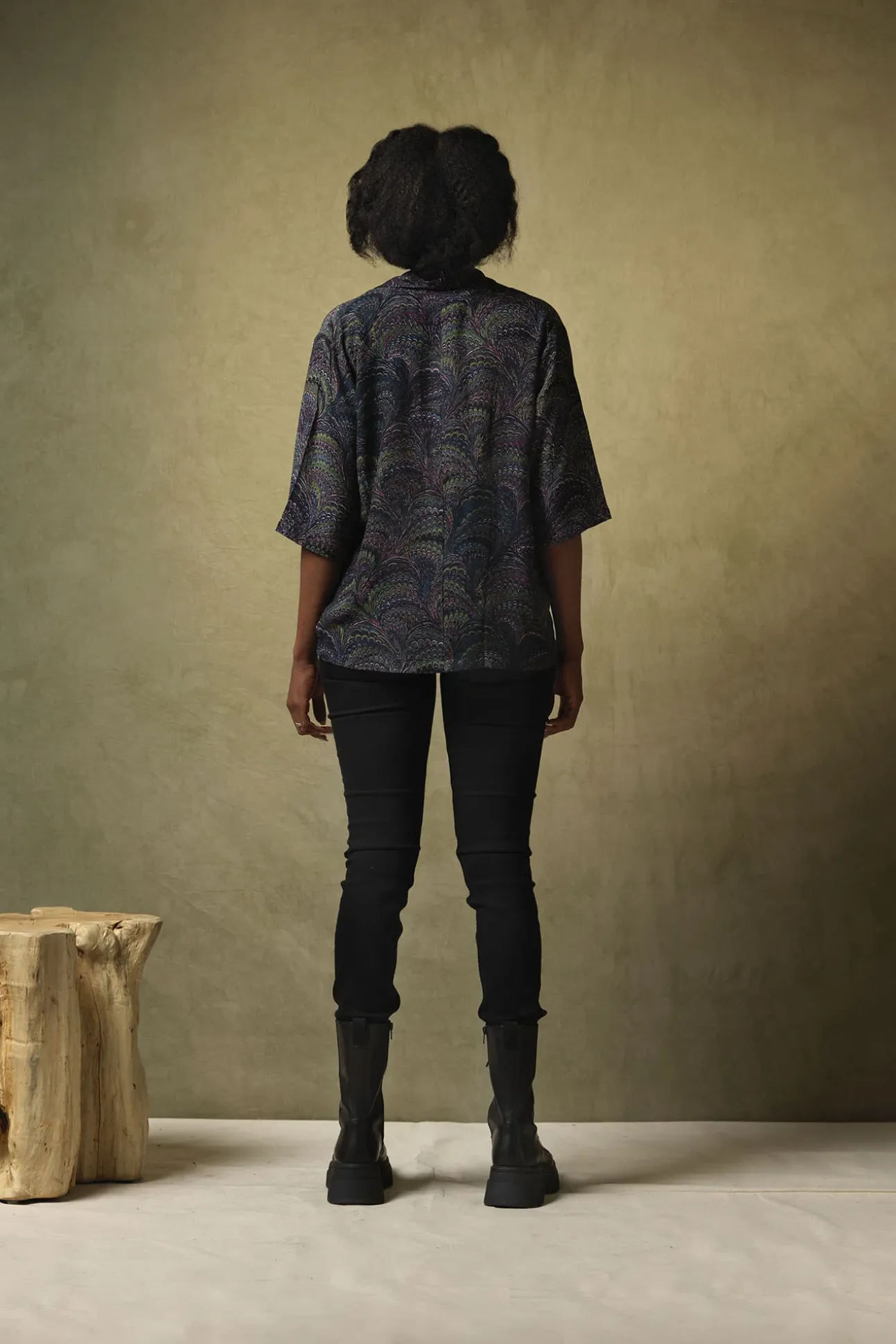 Marbled Indigo Rachel Top