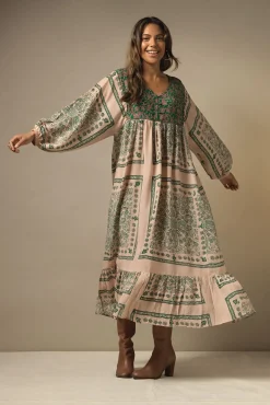 Mehndi Green Boho Dress