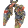 Peacock And Poppies Grey Scarf