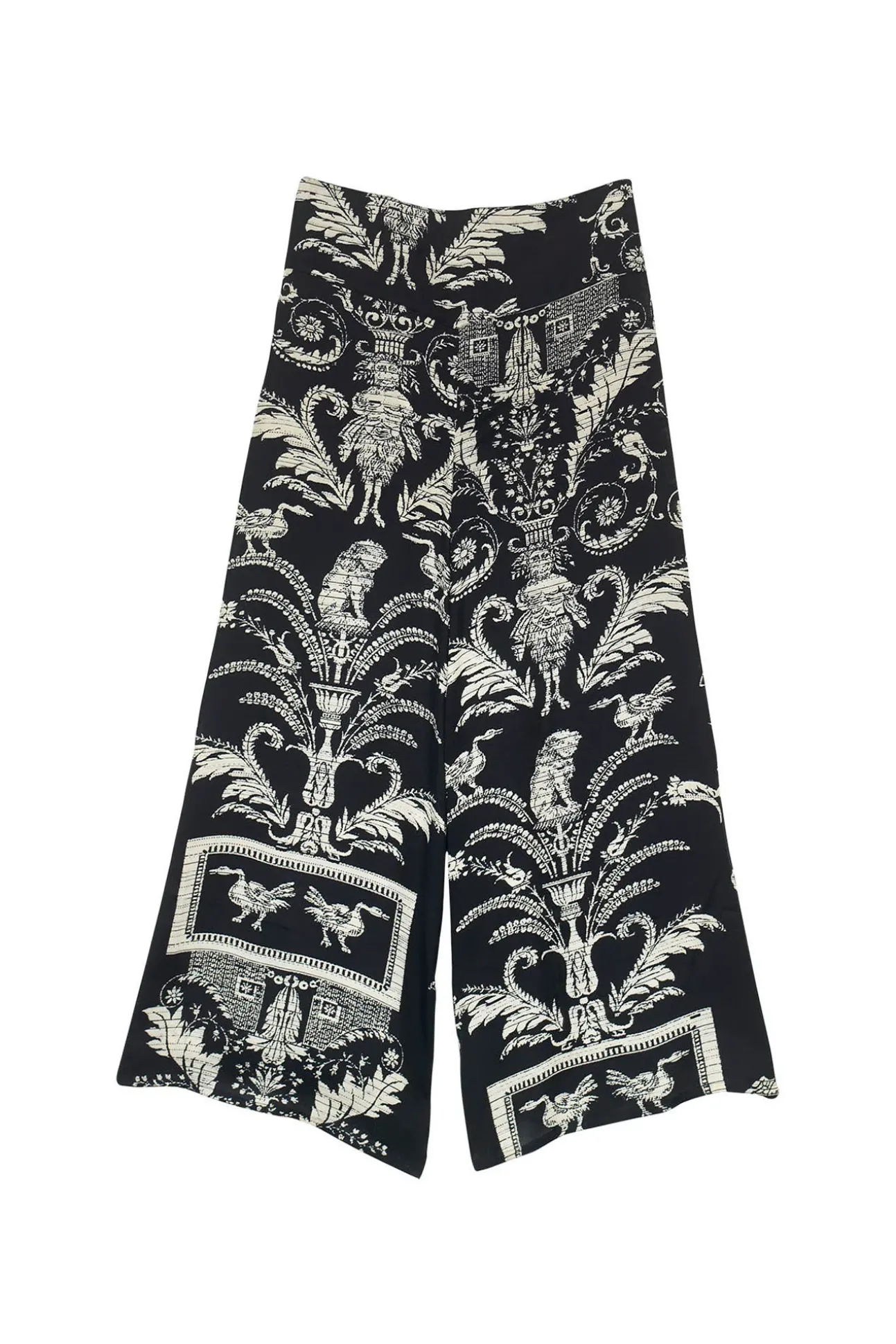 Vintage Damask Black Palazzo Pant