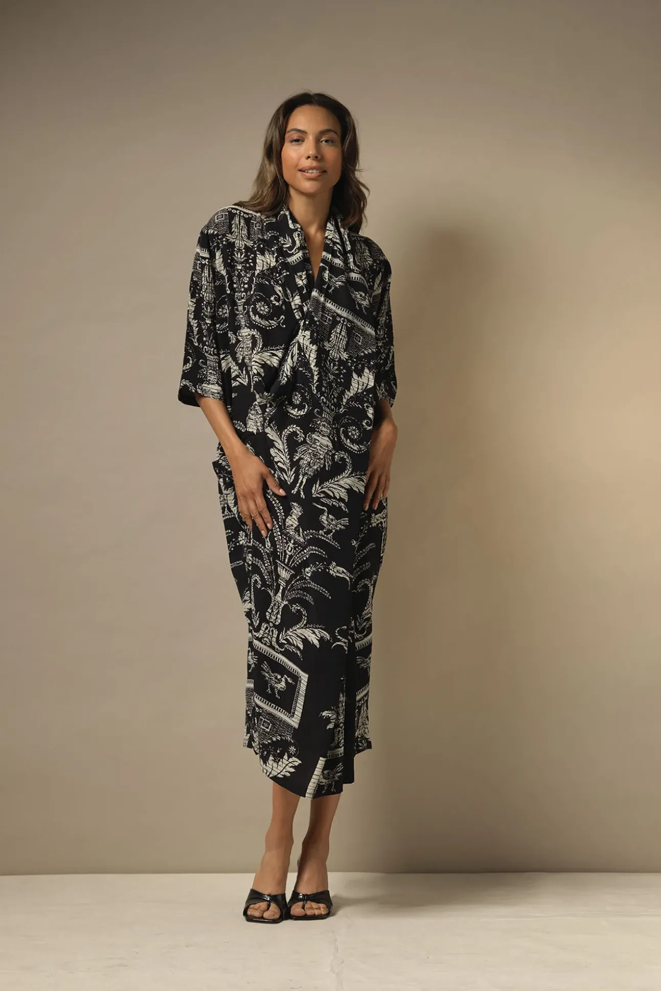 Vintage Damask Black Rachel Dress