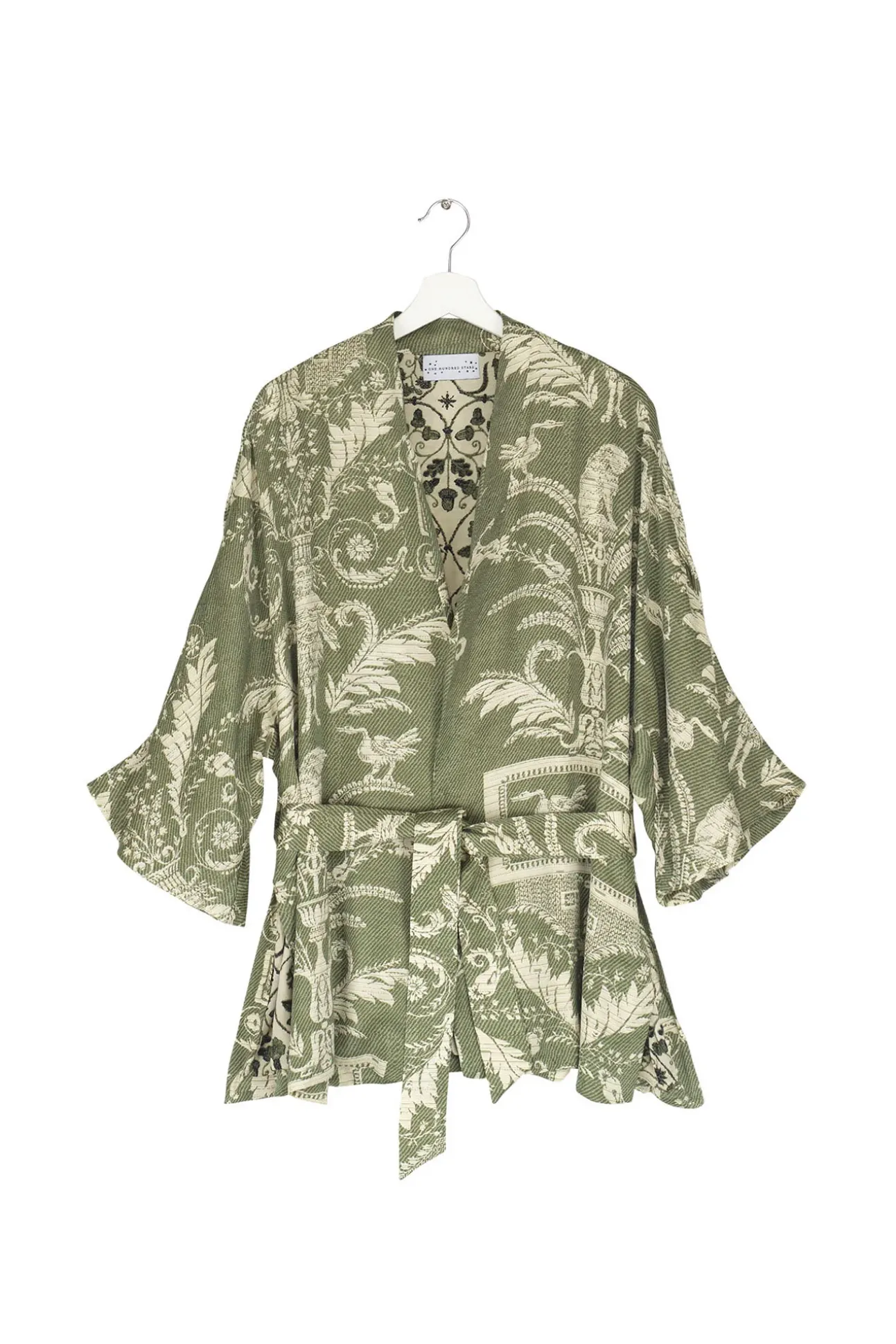 Vintage Damask Sage Wrap Jacket
